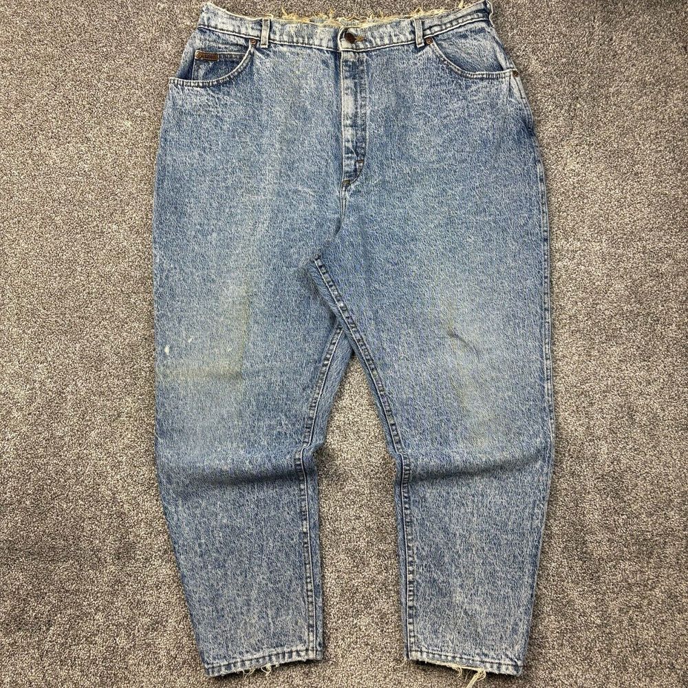 Lee Jeans Womens 24W Blue Acid Wash Tapered High Rise Denim 80s